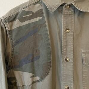 Red Head Camo Green Mens Sz M Button Up Sleeve Padded Shooting Hunting Field